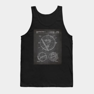 Bowling Ball Patent - Bowler 10 Pin Bowling Art - Black Chalkboard Tank Top